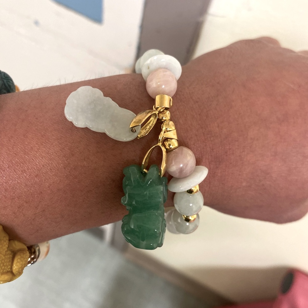 Triple jade goodluck bracelet